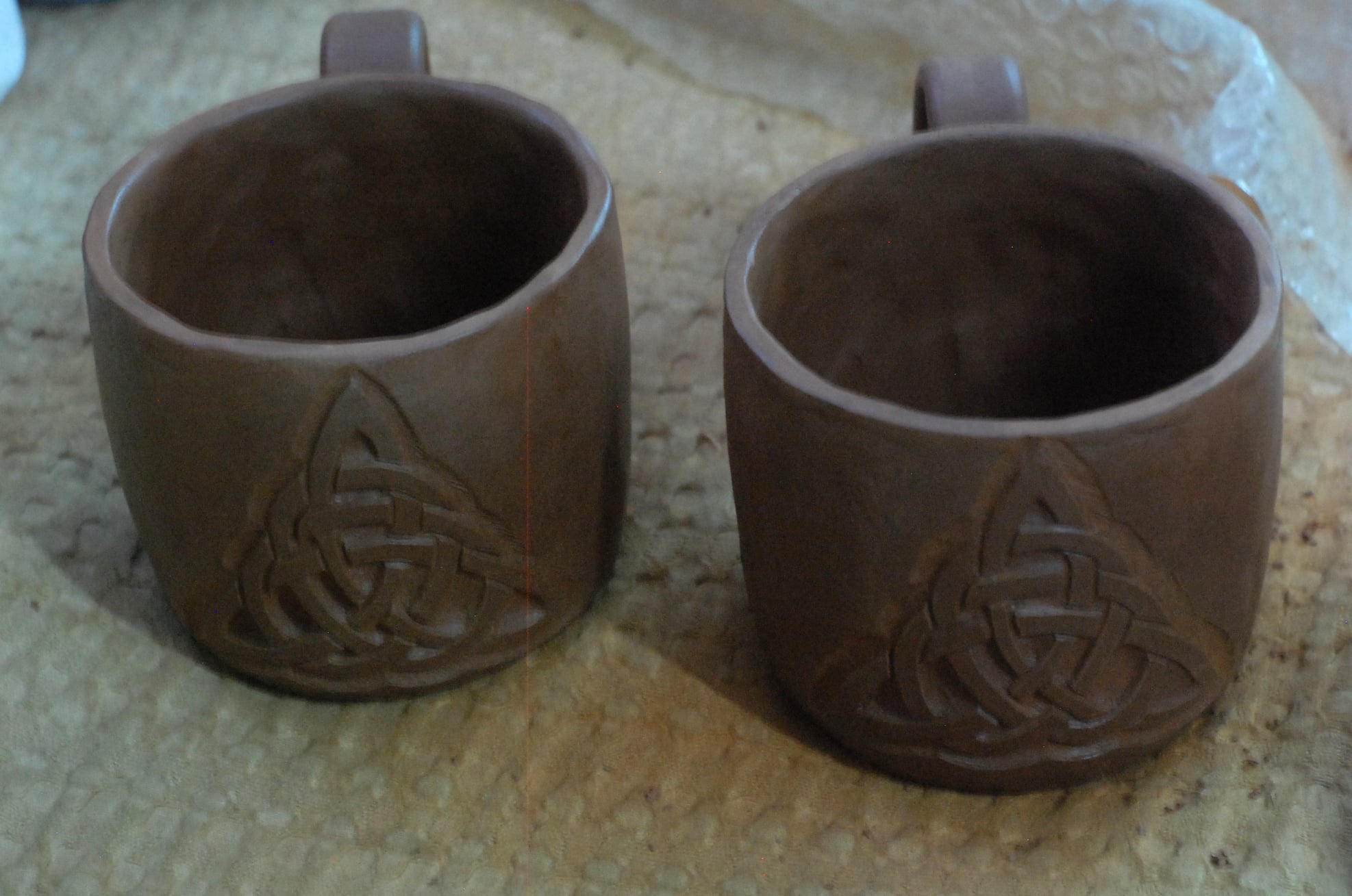 Pottery mug Triquetra Viking w/ handle