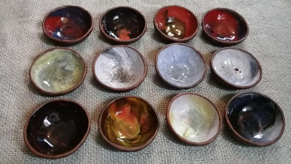 Pottery tea ceremony bowl (3 Pcs)