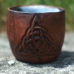 Handmade Triquetra Viking pottery mug