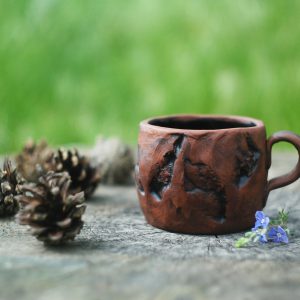 Handmade stoneware mug "Stones" w/ handle