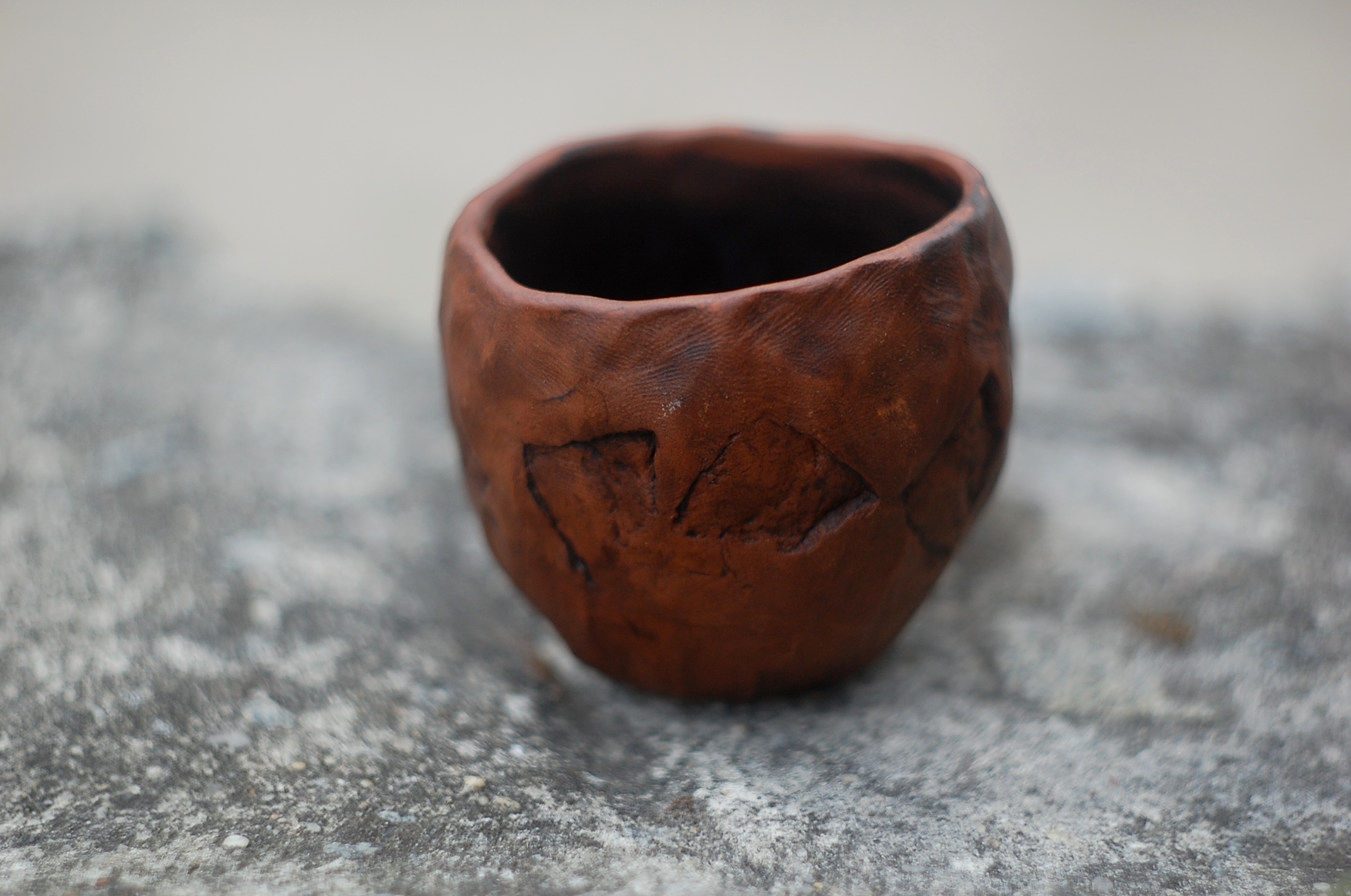 Handmade small stoneware mug "Stones" ~5oz