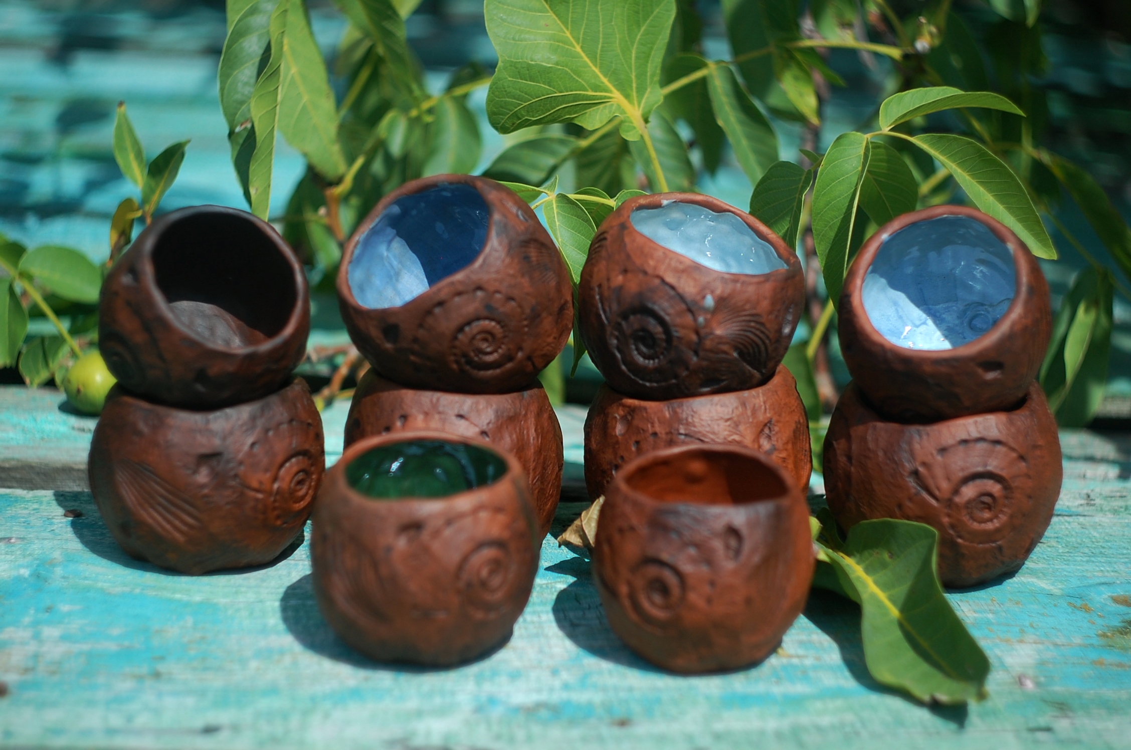 Handmade pottery mug "Sea" ~11oz