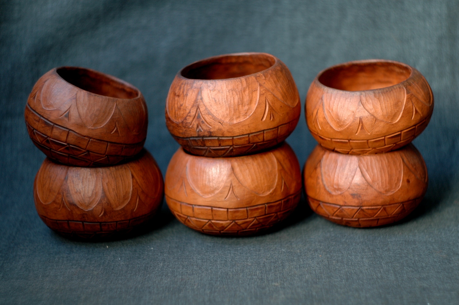 Sun pottery clay bowl of barrel shape
