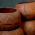 Handmade ceramic pottery bowl of barrel shape "Sun"