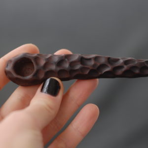 Handmade pottery smoking pipe