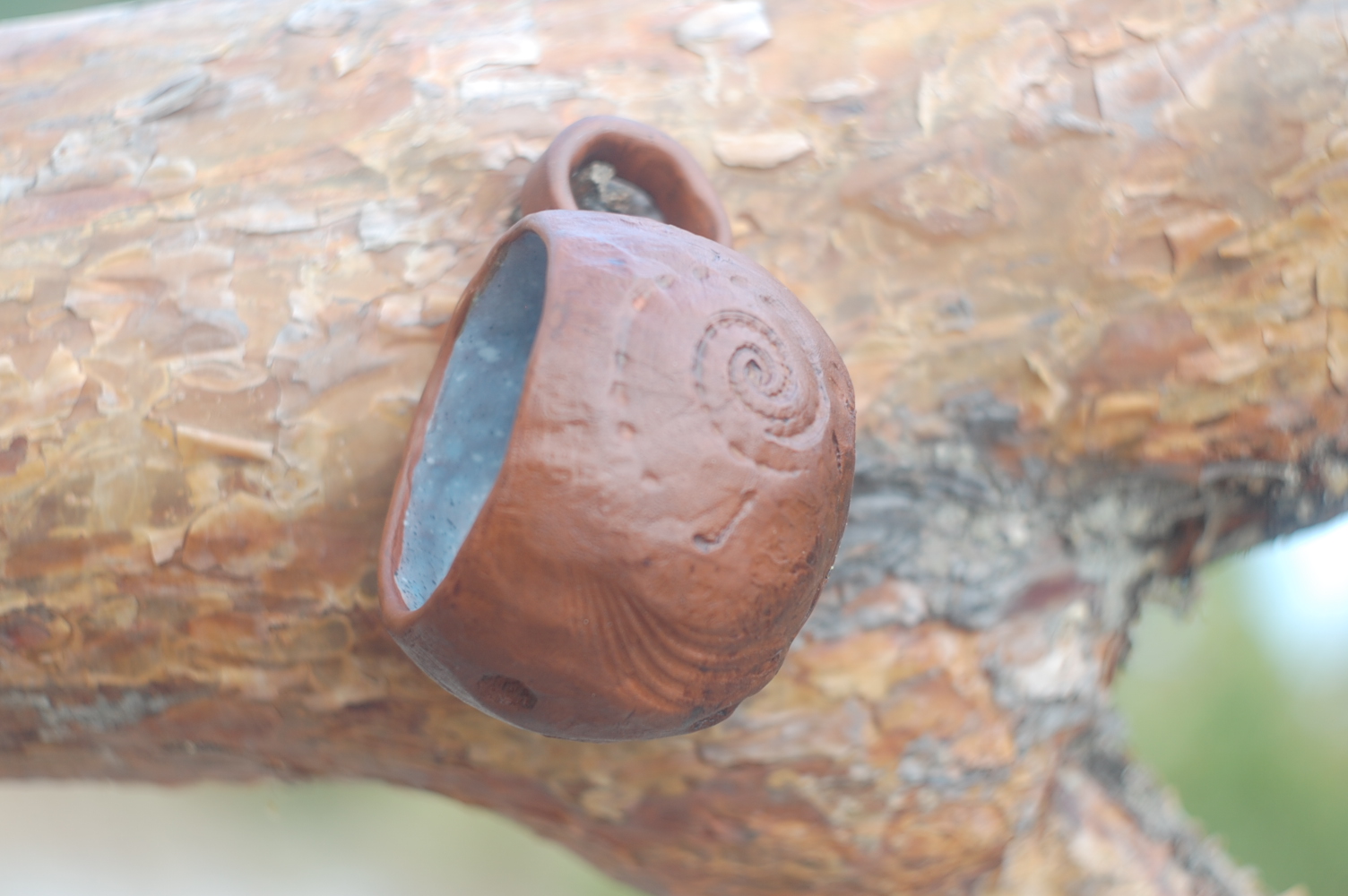 Sea pottery clay mug w/ handle