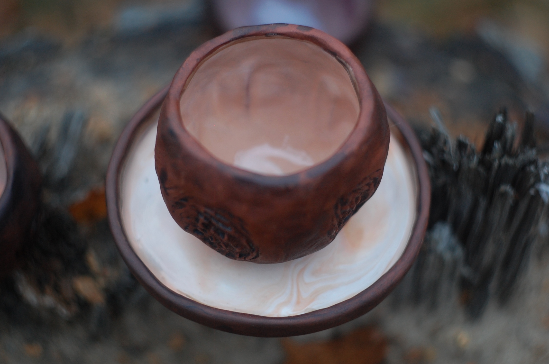 Handmade tea ceremony mug "Peach" ~3.5oz
