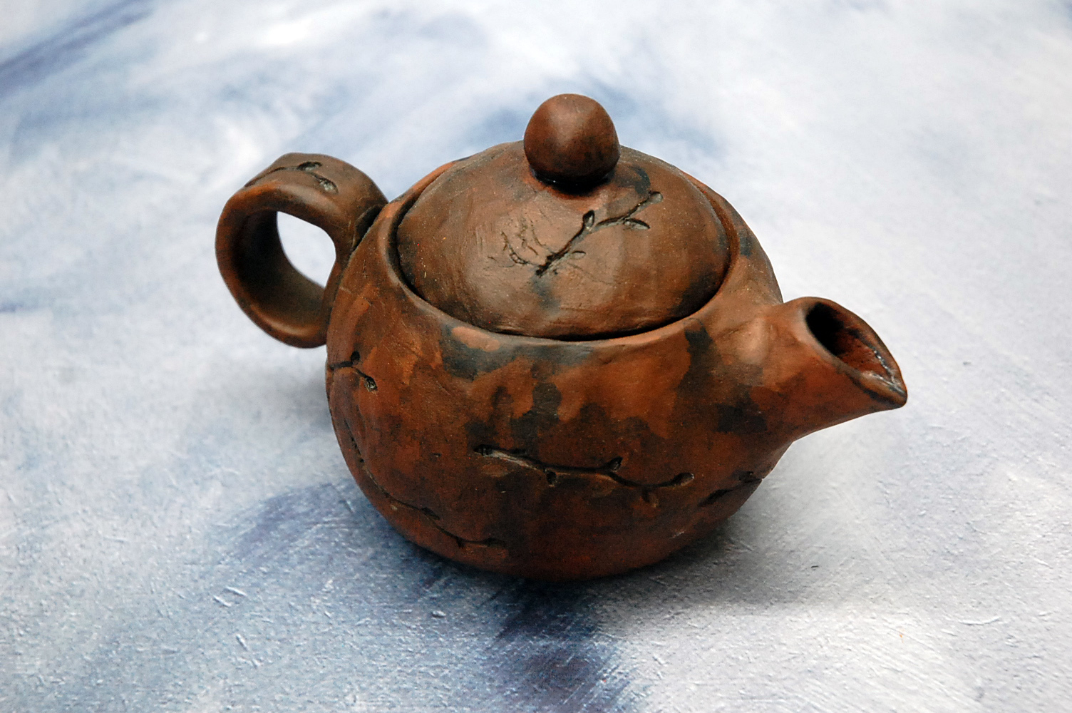 Pottery tea brewing pot or teapot for tea ceremony "Spring"