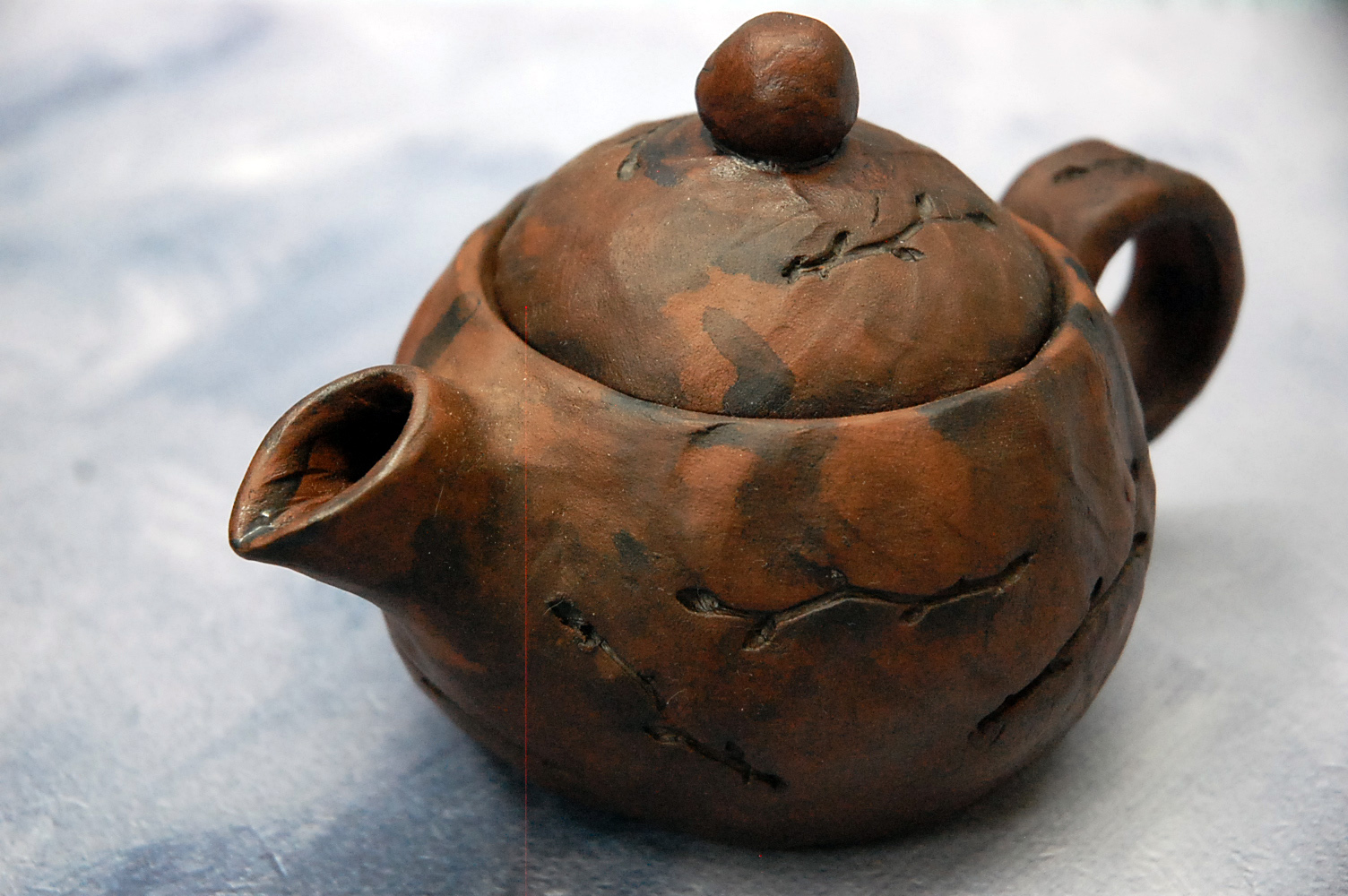 Pottery tea brewing pot or teapot for tea ceremony "Spring"