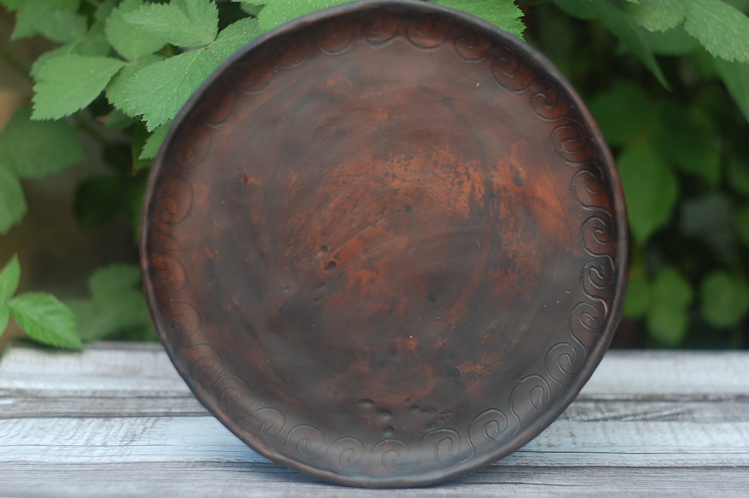 Infinity pottery clay plate