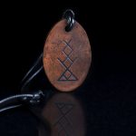 Berehynia – oval pottery clay runic amulet talisman