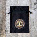 Medium black cotton accessory pouch 6 x 8 inches