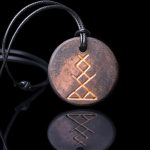 Berehynia – round pottery clay runic amulet talisman