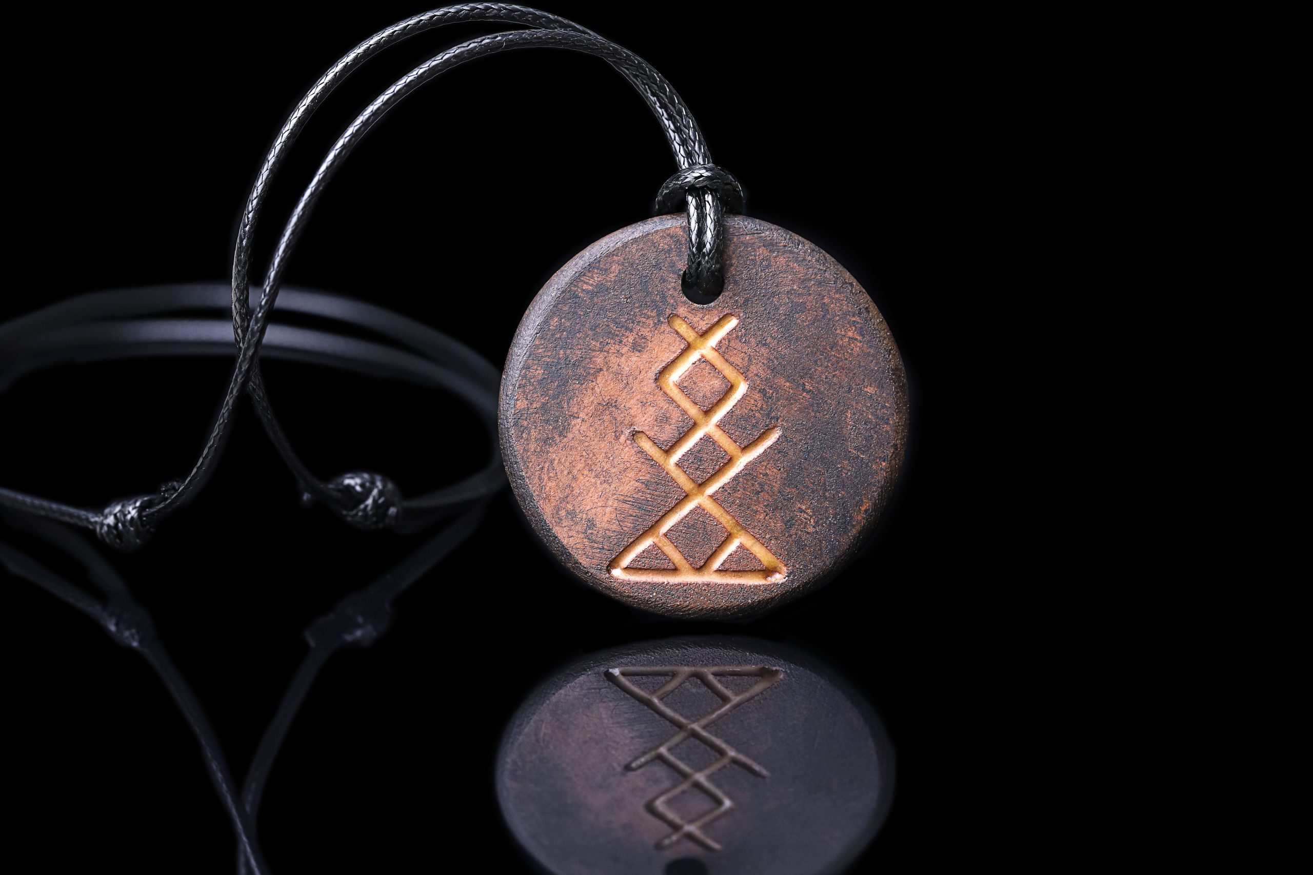 Berehynia – round pottery clay runic amulet talisman